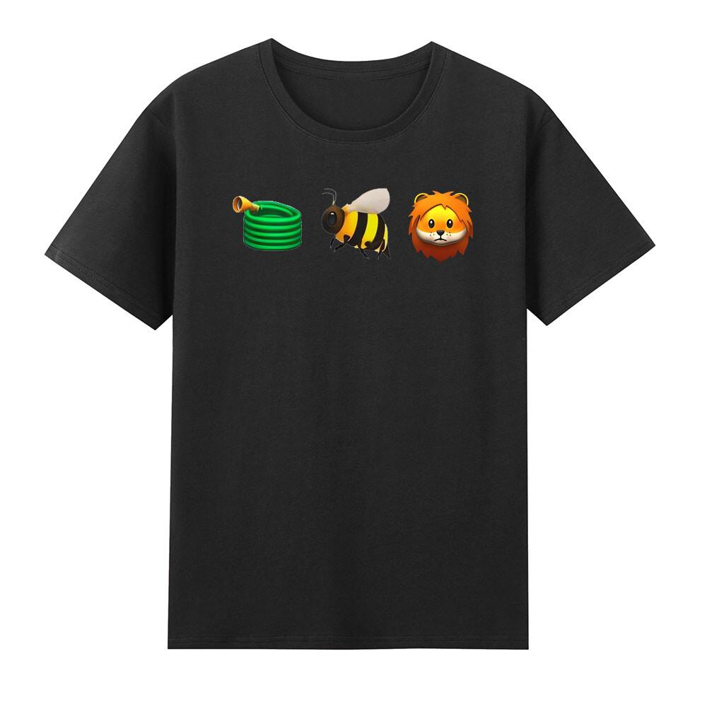 Hose Bee Lion Honeycomb Icon Funny Cartoon Meme Vintage Unisexs Tshirt Black Tee S