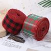 Imitation Linen Linen Ribbon Red Black Lattice Lattice Ribbon Christmas Plaid Ribbon  Gift Wrapping