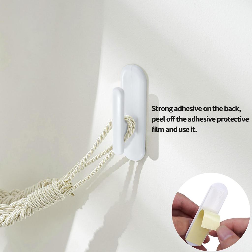 8 PCS Blind Cord Holder, Safety Blind Cord Hooks, Adhesive Cord Retainer, Childproof Blinds Cord Winder, for Blinds Cord Winding