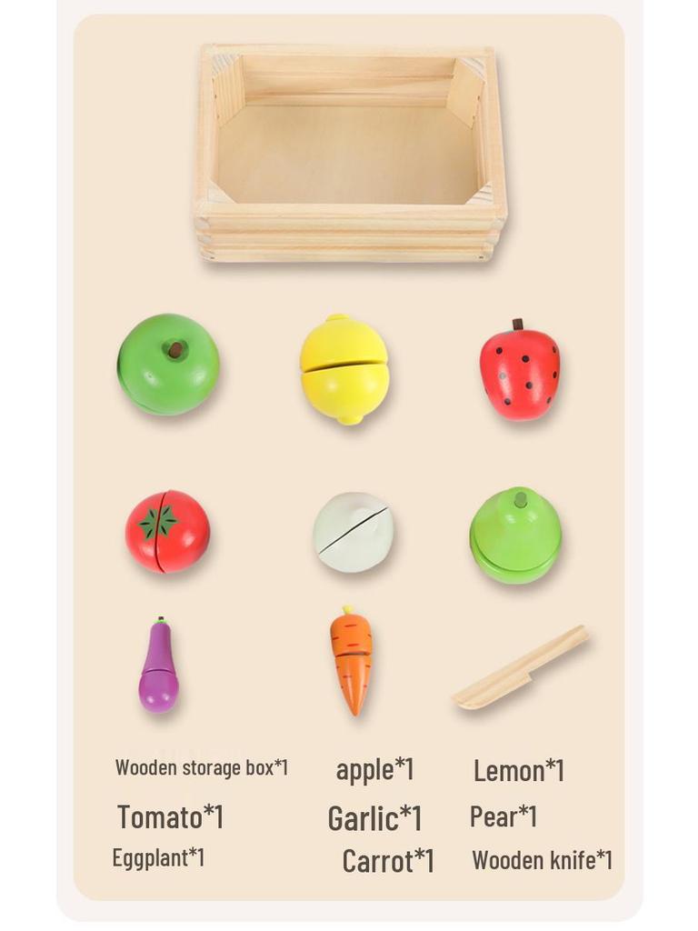 Wooden Girls' Birthday Cake & Tea Party Pretend Play Set