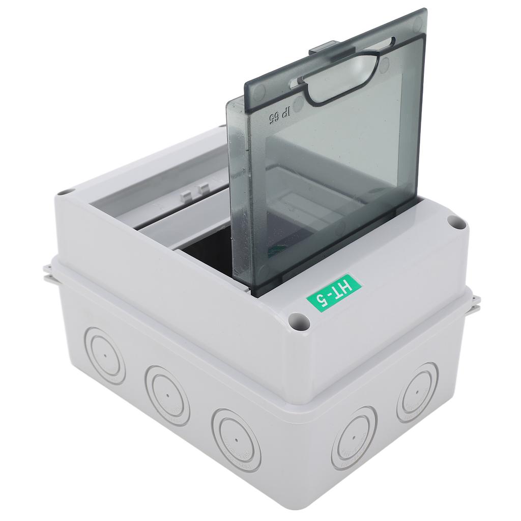 Circuit Breaker Box PC IP65 Waterproof 5 Way Transparent Cover Distribution Protection Box for Indoor Outdoor Use