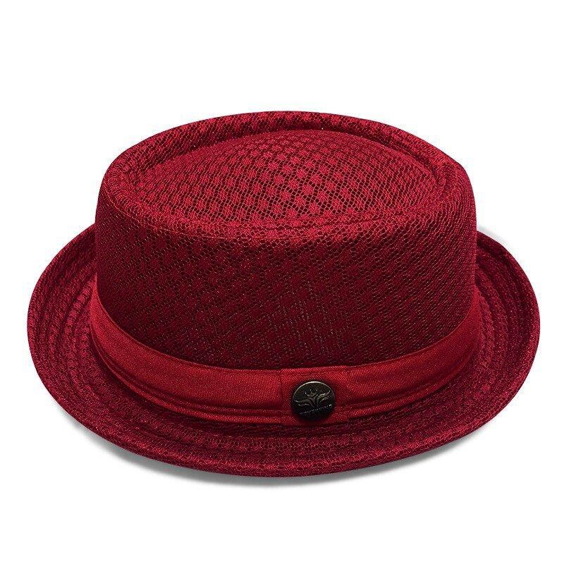 1 Stück Sommer Mesh Sonnenhut Herren Damen Atmungsaktiver Mesh Fedora Hut Jazz Kappe Panama Fedora Hüte Damenmode Herren Accessoires Panama Netzhut