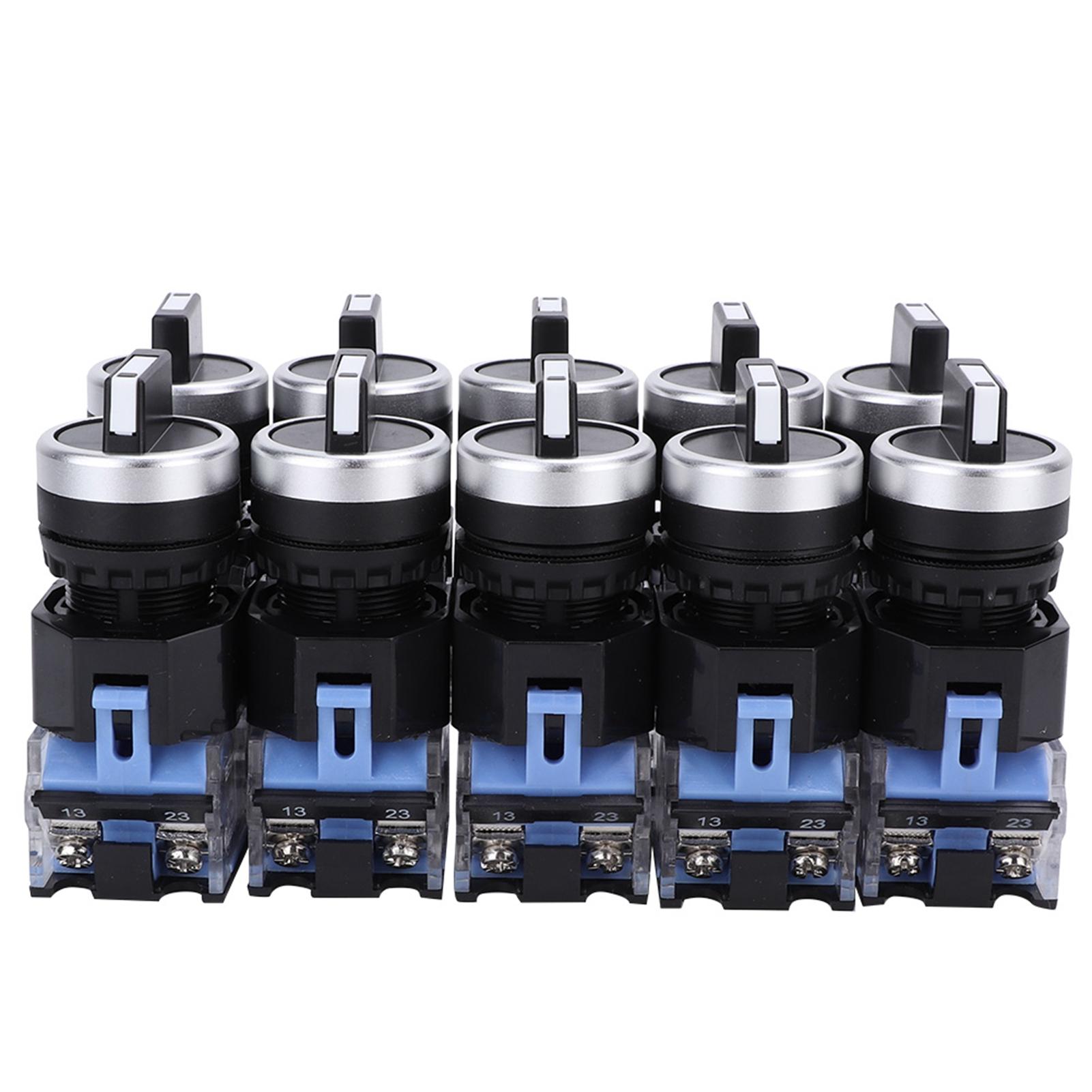 

10pcs BEM3820X31 22mm 3 Position Self Locking Rotary Selector Switch