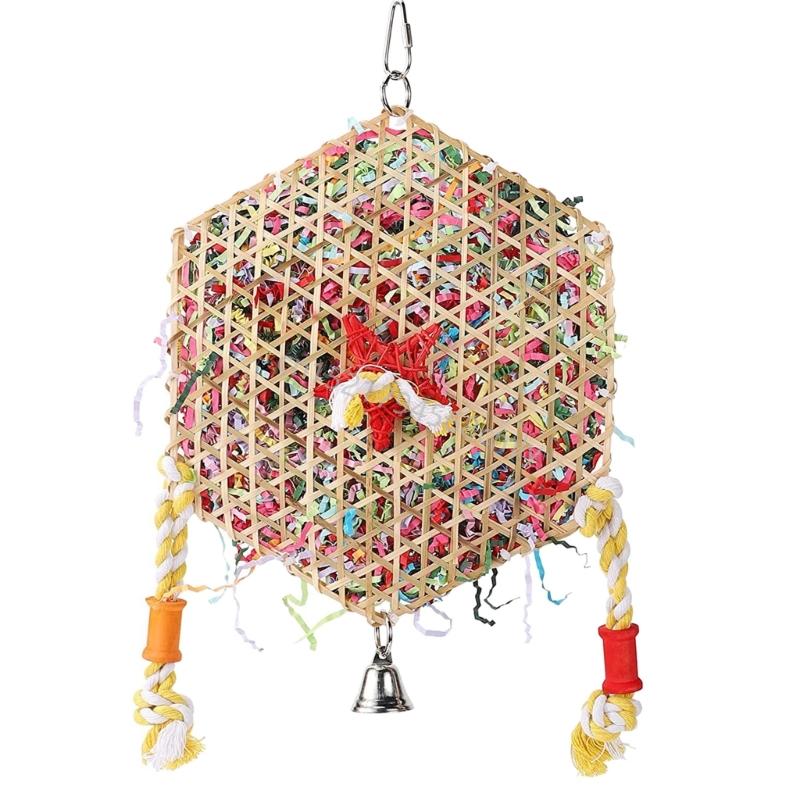 Hanging Small Animal Chew Toy for Bird Parrots Chewing Toy Rattan Shredded Paper for Chewing Teeth Grinding 6XDE China Mainland