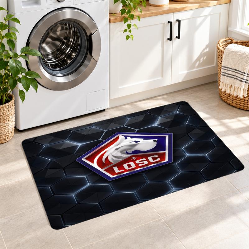 Flannel Kitchen Mat LOSC Lille FC Soft Area Rug Non Slip Floor Carpet Home Decoration