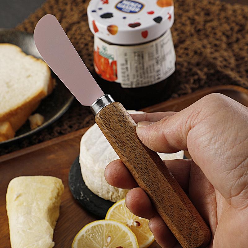 Käse- & Steakmesser-Set mit Griff aus Akazienholz und Antihaft-Edelstahlklinge