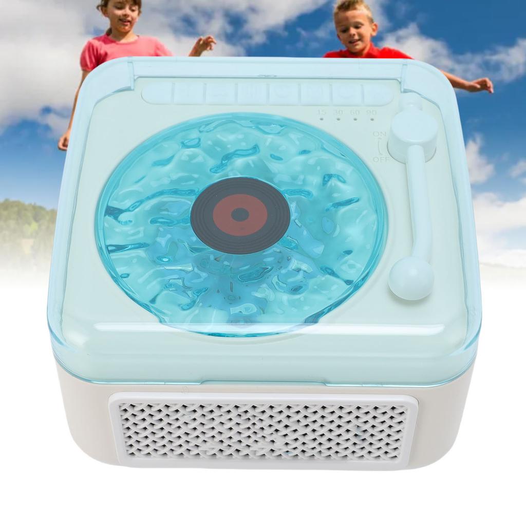 Kabelloser Bluetooth-Lautsprecher Kleiner Plattenspieler Nachtlicht USB-wiederaufladbar Schreibtisch Wellenlautsprecher für Schlafzimmer Party Weiß