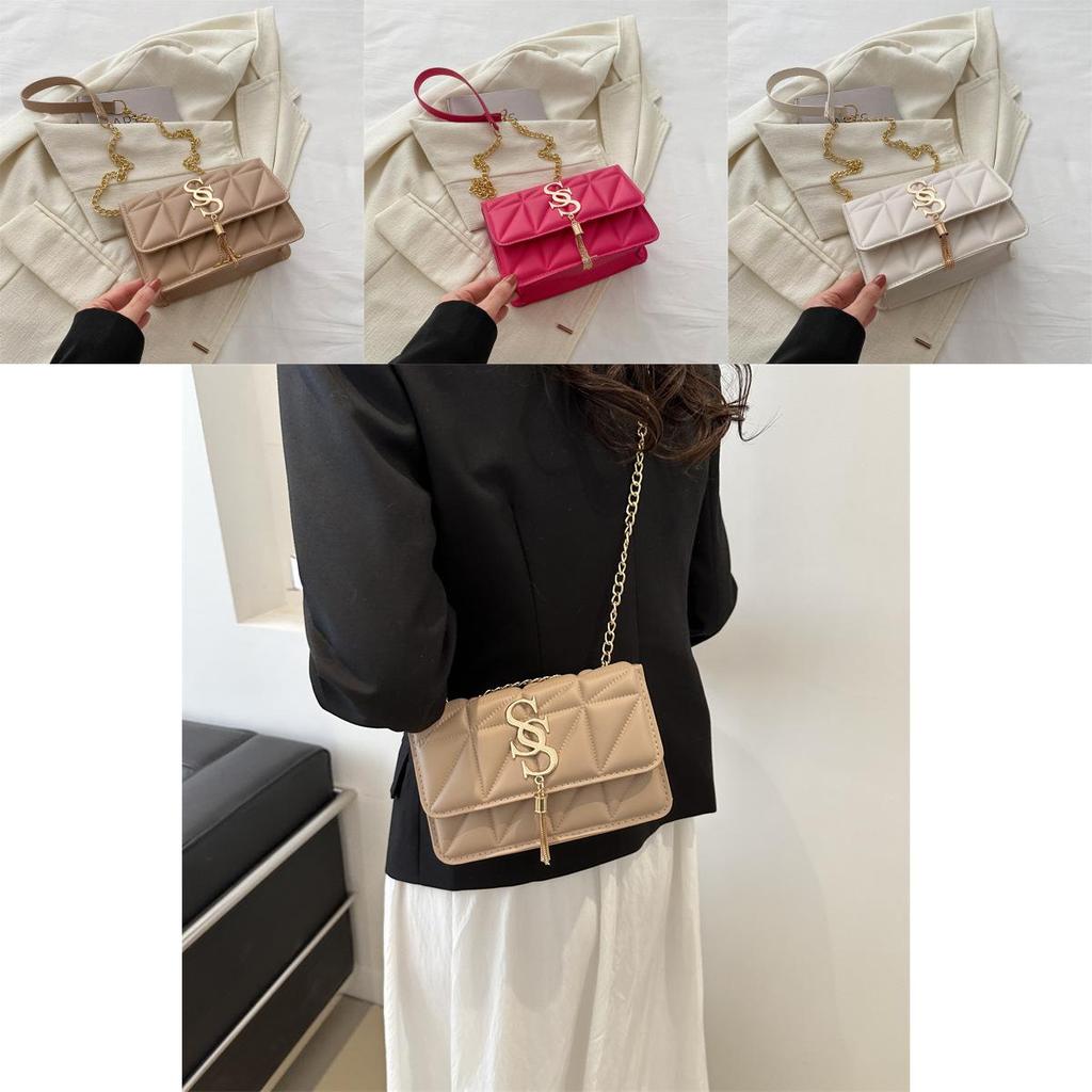 Stylish Small Square Bag Trendy Casual Shoulder Purse For Women In Black White Brown And Pink