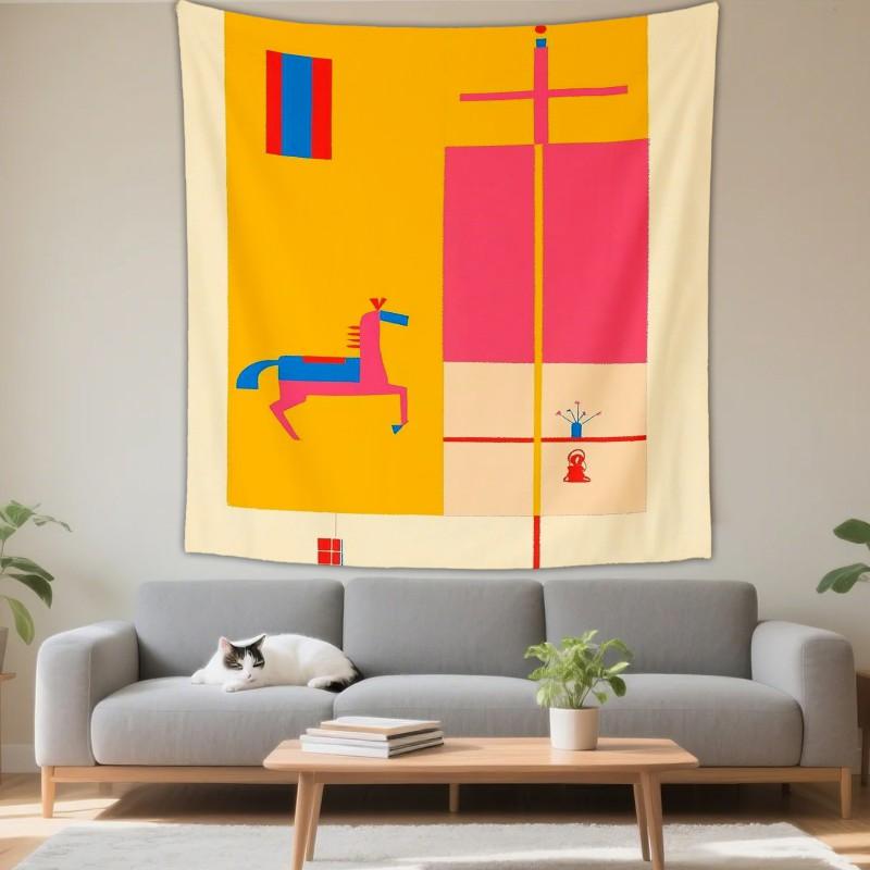 Boho Chic Wall Tapestry With Moon Phase Floral Starry Sky Design Bedroom Yoga Studio Decor