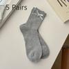 5 Pairs of Women's Spring and Summer Fashionable Cotton Bow Bell Accessories and Socks