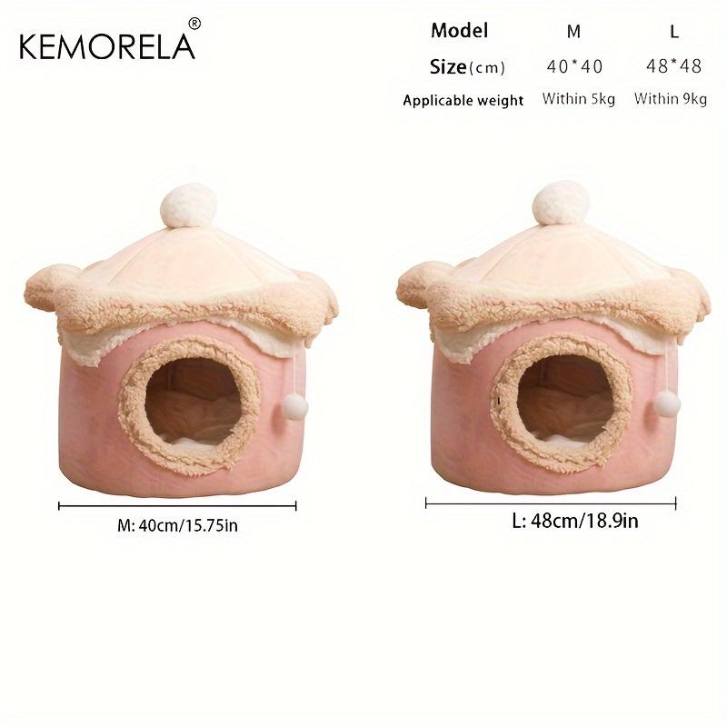  Cozy Princess-Themed Pet House for Cats & Dogs - Warm Polyester Easy Assembly Perfect for Fall/Winter Warm Cat Bed