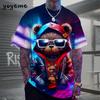 T-shirt da uomo Hip Hop con motivo Orso Stampa 3D Abbigliamento da uomo Estate Nuova Streetwear T-shirt Unisex Oversize Harajuku Abbigliamento da uomo