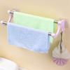Stainless Steel Double Rod Towel Bar Punch-free Towel Storage Shelf Towel Rack  Toilet
