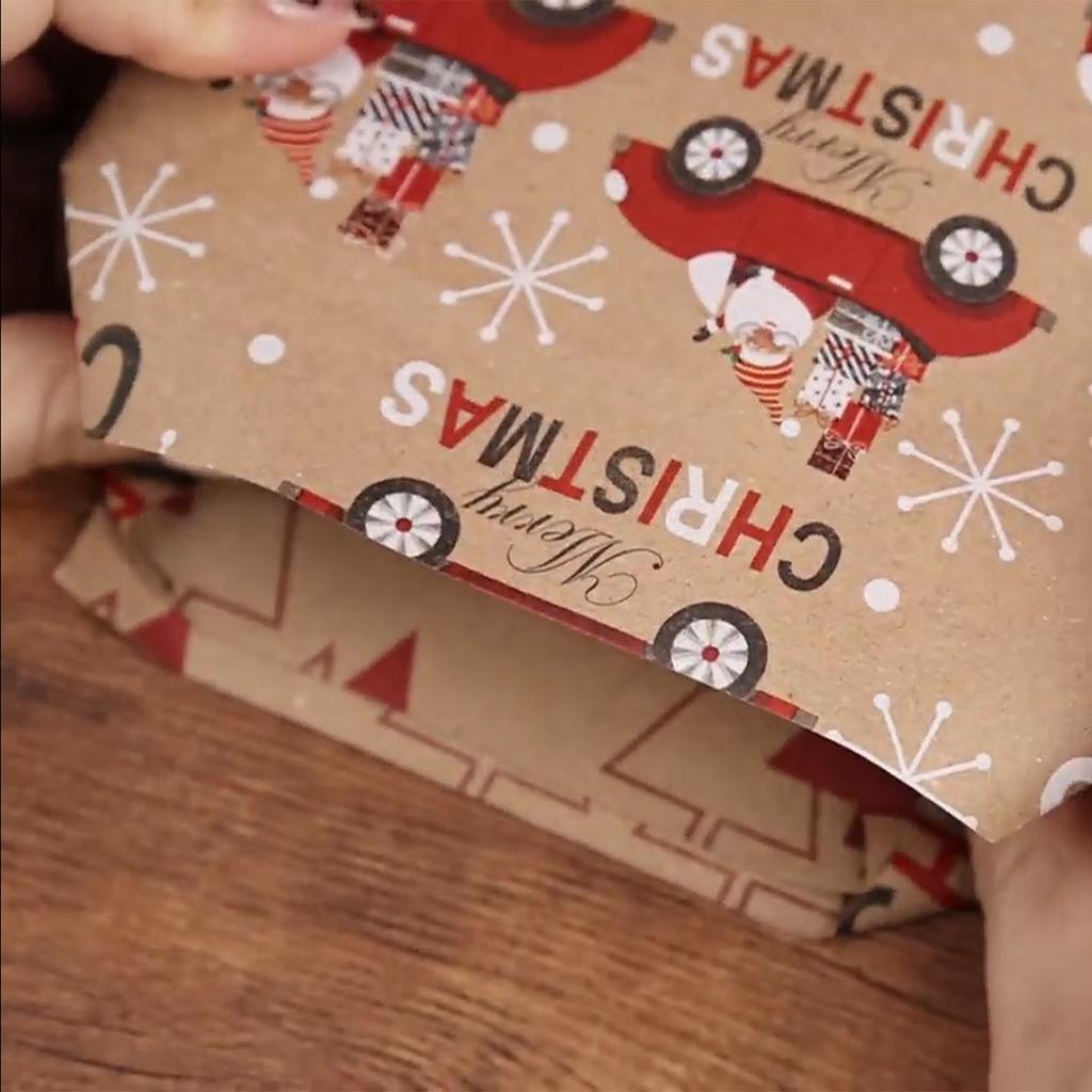 1 Rolle Festliches Santa Merry Thema, Weihnachtsverpackungszubehör, Vintage Weihnachtspapier, Geschenkpapier, Bastelpapier