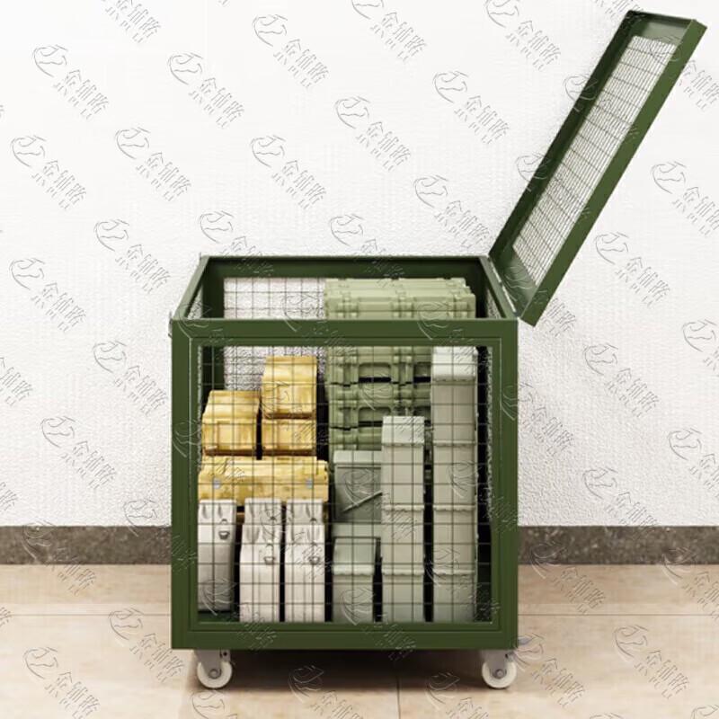 Heavy Duty Movable Storage Cage with Wheels and Handle