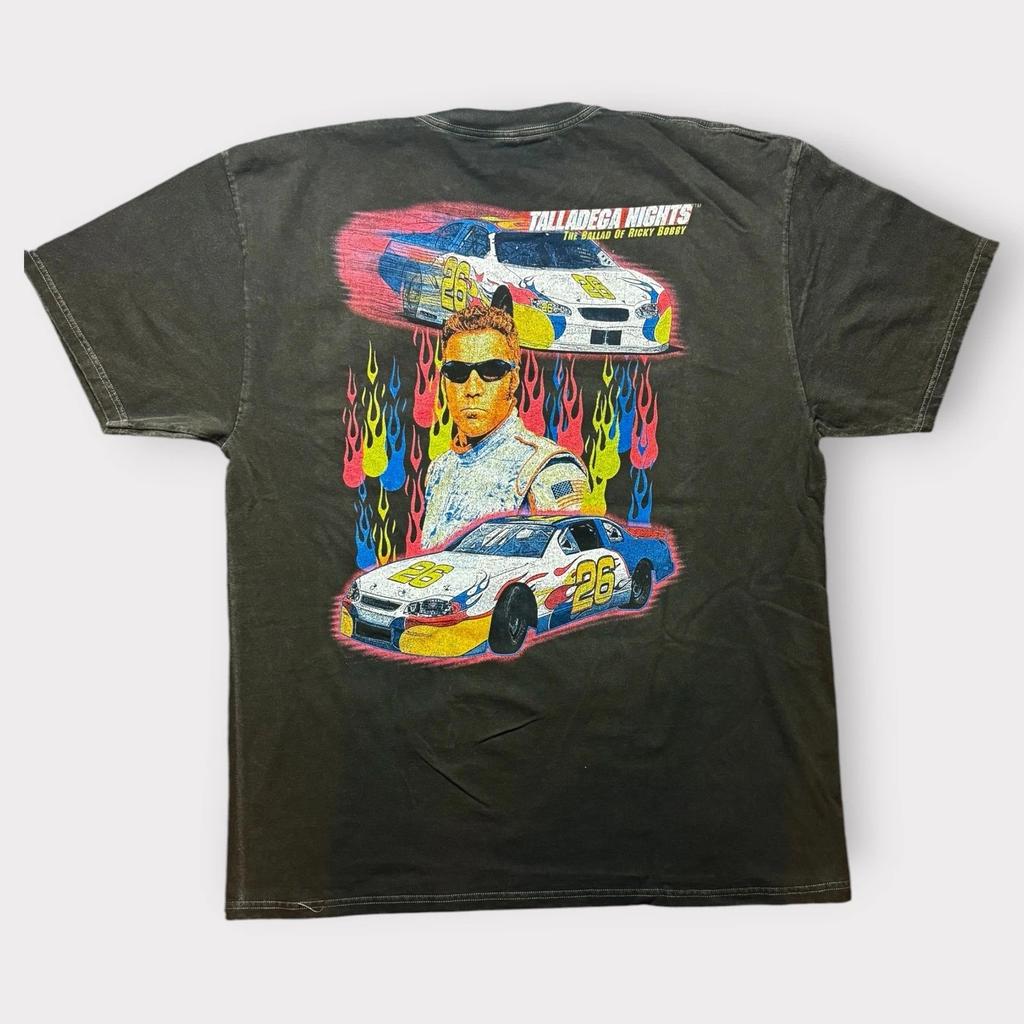 Talladega Nights Ricky Bobby Graphic T- Shirt XL Faded Black Movie Tee Racing
