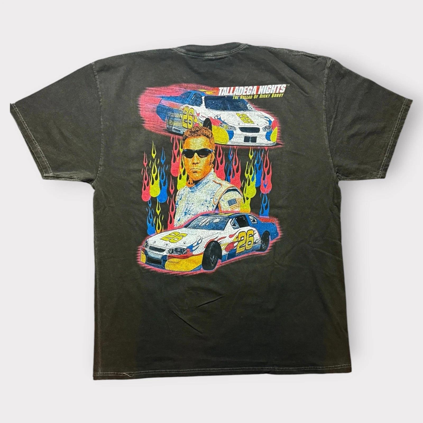 Talladega Nights Ricky Bobby Graphic T- Shirt XL Faded Black Movie Tee Racing 4XL