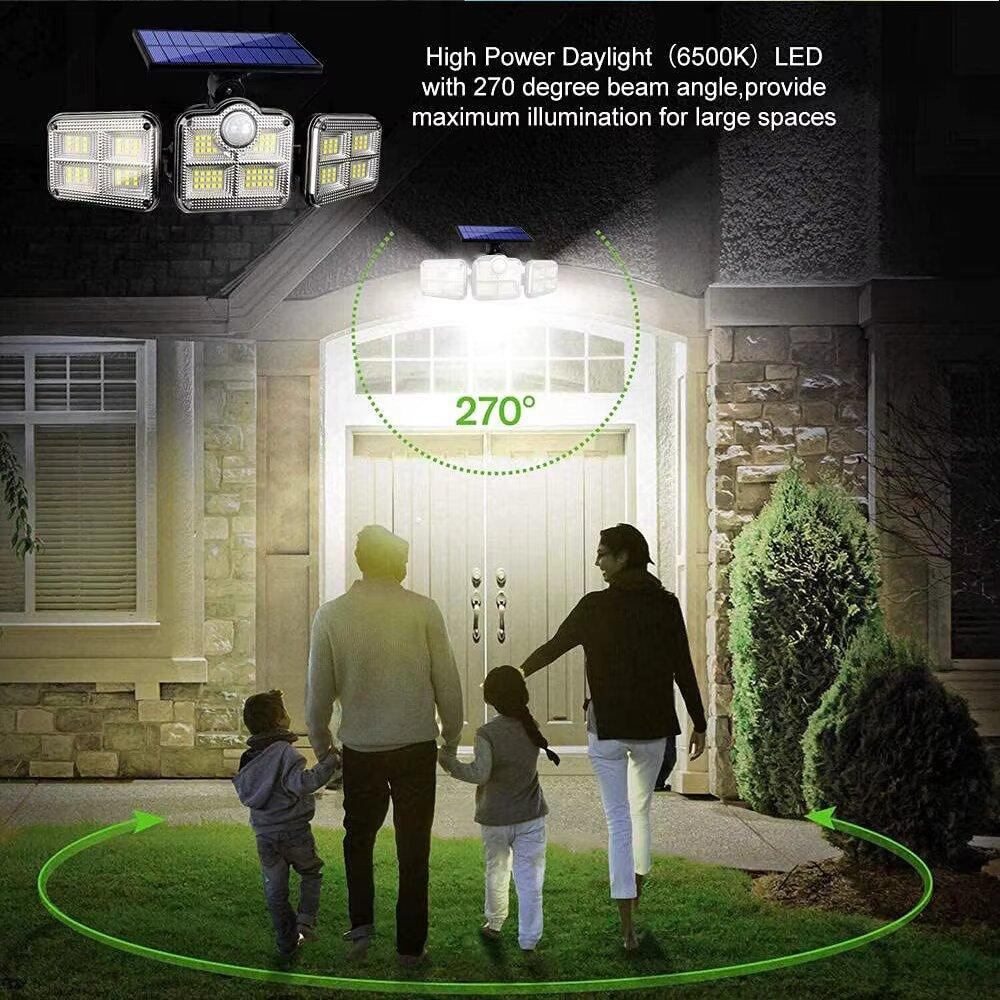 122/333 LED Solar Lights Outdoor Motion Sensor Human Induction Adjustable Head IP65 Waterproof Solar Power Wall Lamp NEW