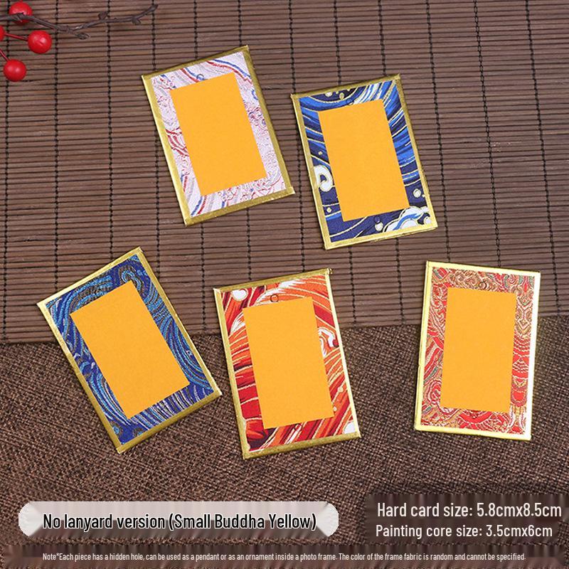 Song Dynasty Brocade Calligraphy Cardboard Pendant & Ripe Xuan Paper Bookmark - Chinese Fortune Car Ornament DIY Gift
