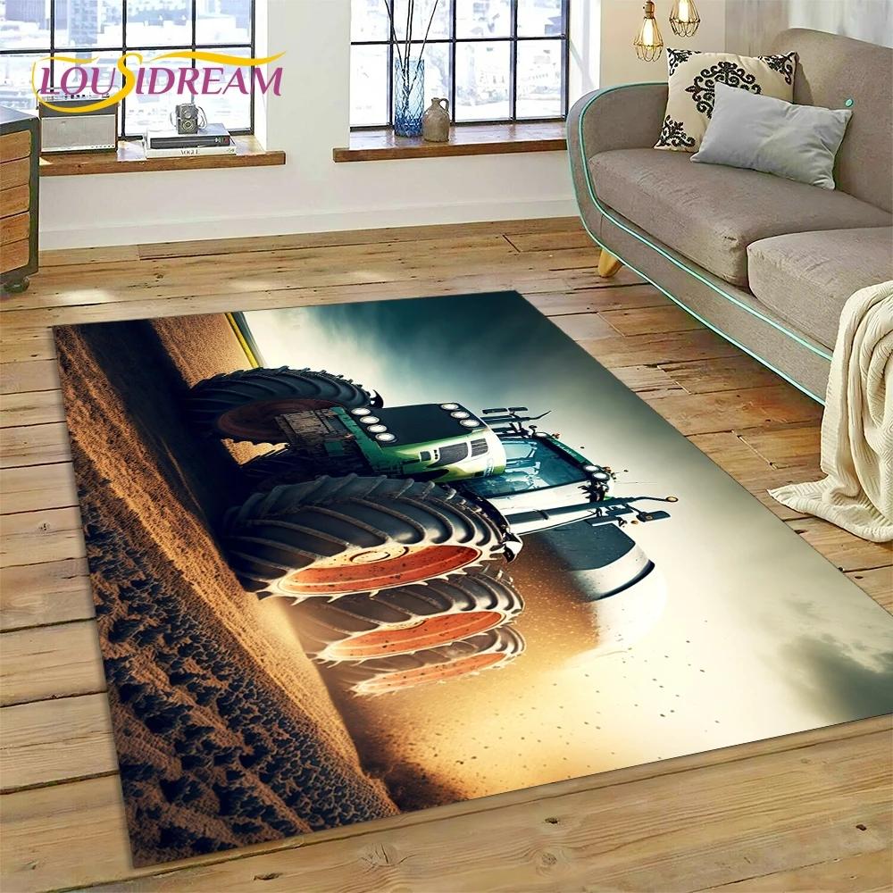 Retro Tractor Car 3D Truck Rug Carpet for Living Room Bedroom Home Decor,Floor Mat Non-slip Decoration for Sofa Doormat Kid Gift