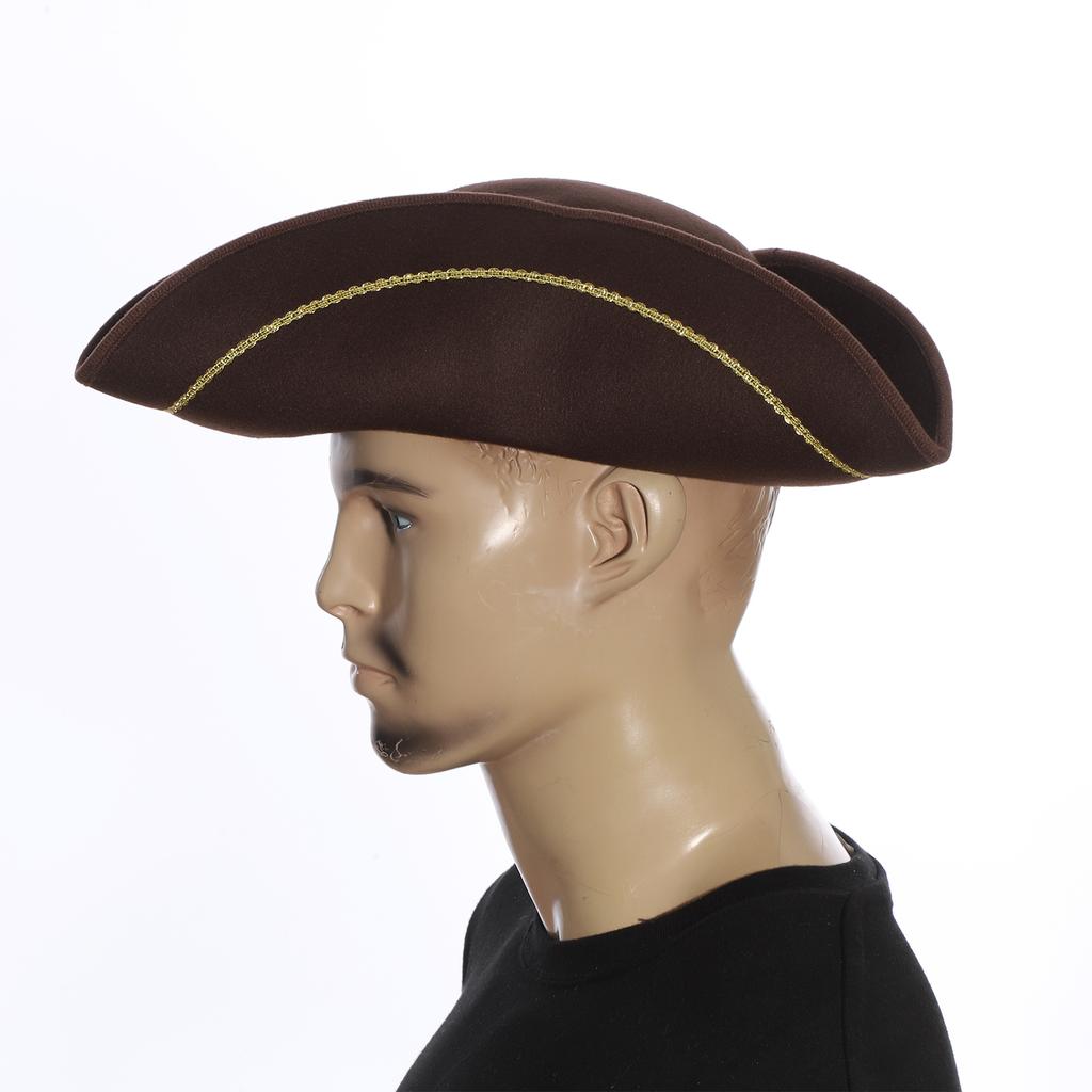 Men Women Colonial Tricorn Hat Cosplay Pirate Hat Unique Halloween Role Play Captain Hats for Historical Reenactments Party Hat
