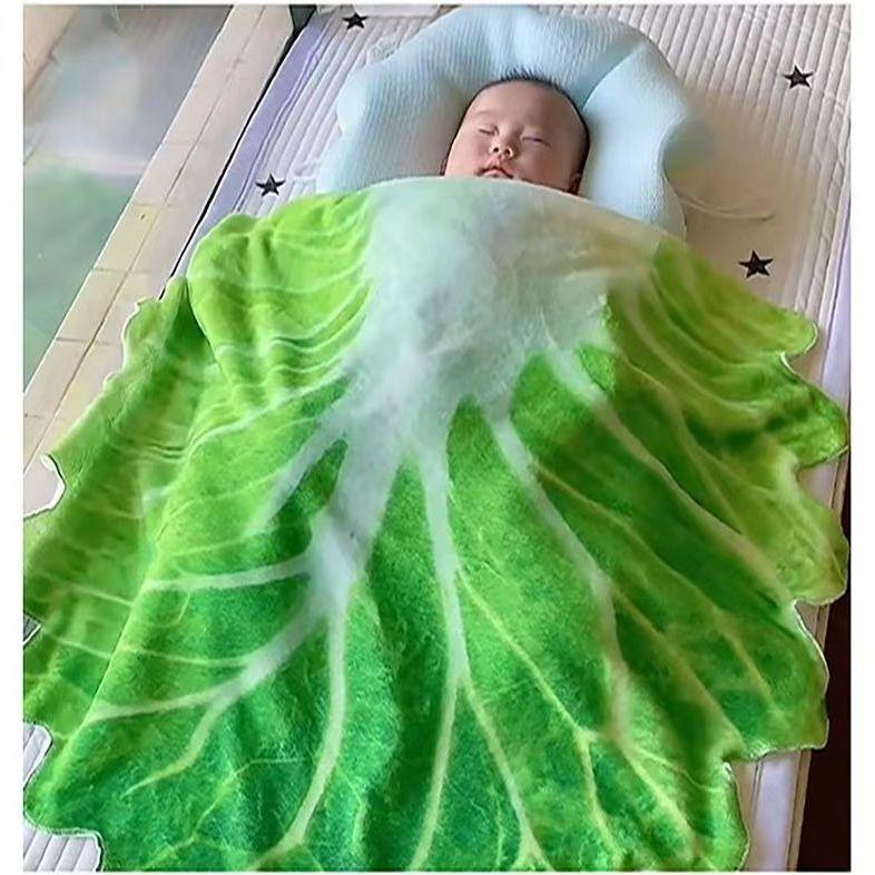 

Детское одеяло для девочки Одеяло для пеленания Фланелевое Креативный внешний вид Домашнее Диван Косплей Капустное одеяло Тонкое одеяло для кондиционирования воздуха 85cm Baicai Blanket