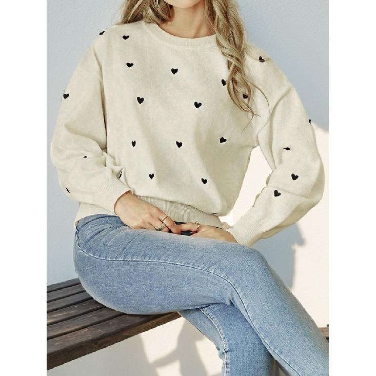 Ladies' New Versatile Work Four Seasons Leisure Daily Sexy Beautiful Loose Top Long Sleeve T-Shirt