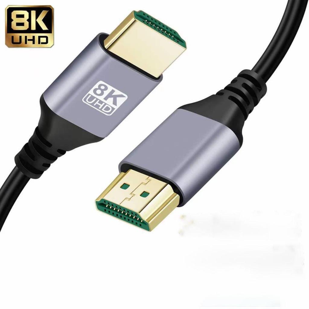 Ultra-Thin 8K60Hz HDTV Male-to-Male Monitor Cable with Aluminum Shell, Version 2.1