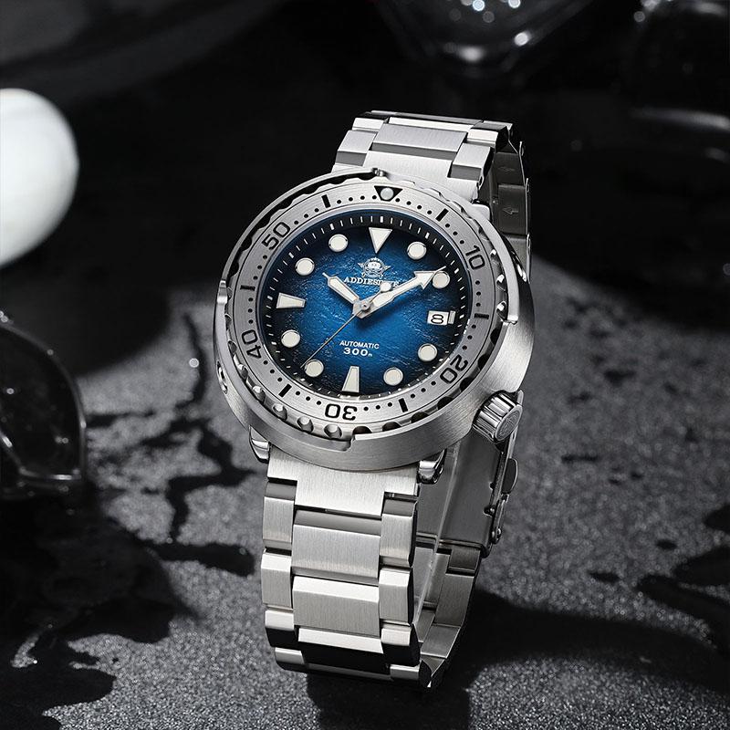 ADDIESDIVE NH35A Men's Diver Automatic Mechanical Watch 30Bar Waterproof Sapphire Glass Date Display Watches AD2509 Reloj Hombre