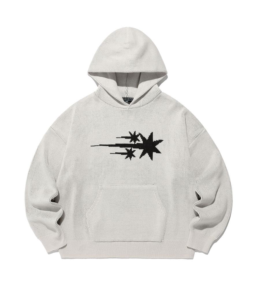NICEGHOSTCLUB 3Stars Logo Knit Hoodie_Ivory(Ng2Dfuk610A)