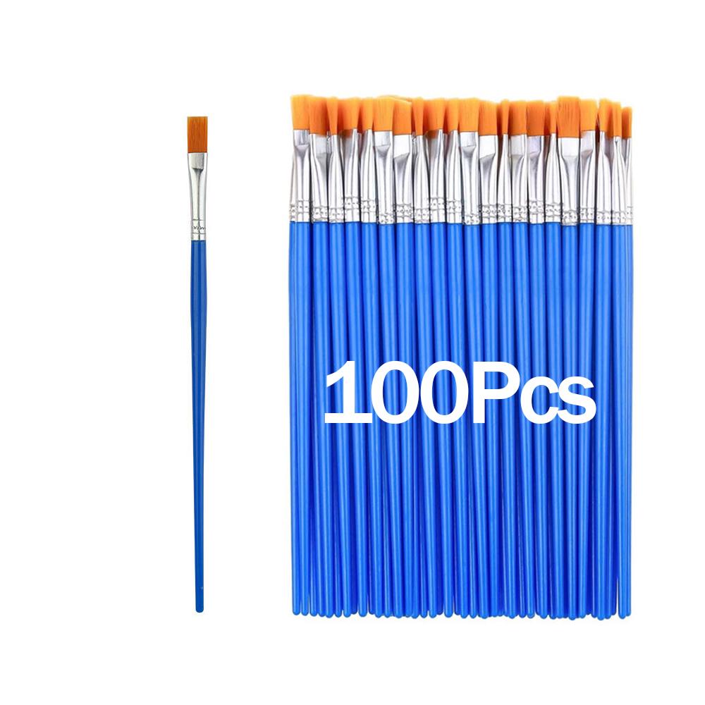 Set di Pennelli da Pittura 20-200 Pezzi Pennello Rotondo Piatto in Pelo di Nylon per Pittura a Olio Acrilico Acquerello Materiale Scolastico per Bambini/Artisti/Principianti/Studenti