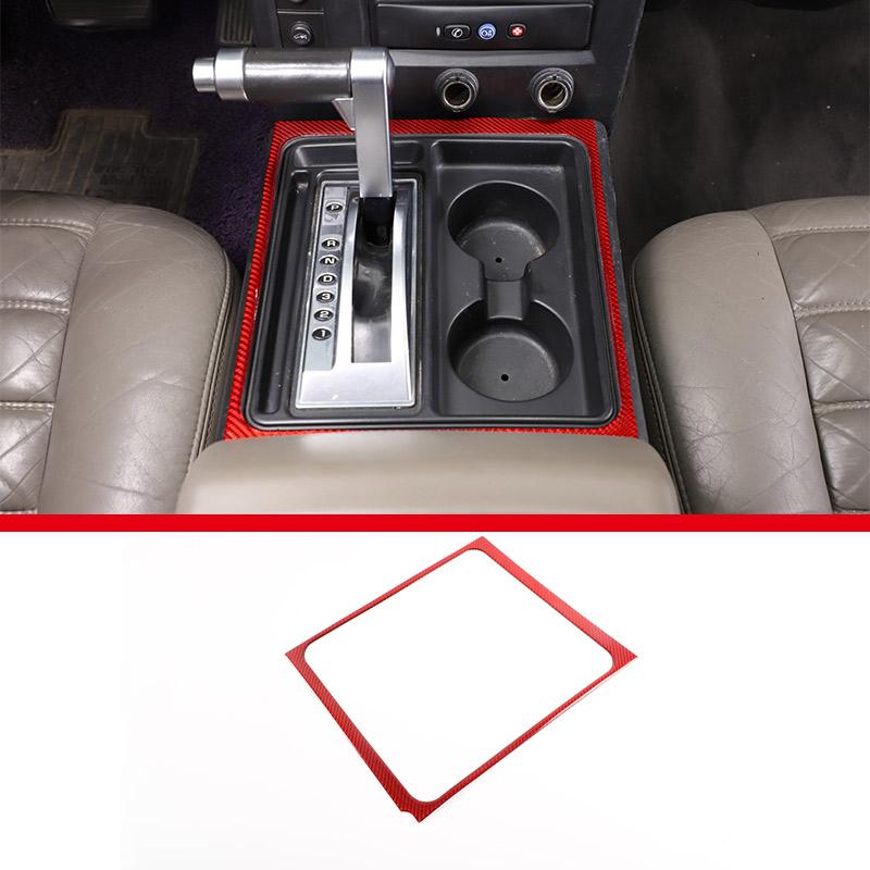 Red Soft Carbon Fiber Door Handle Steering Wheel Gear Shift Trim Cover Stickers Fit For Hummer H2 2003-2007 Interior Accessories