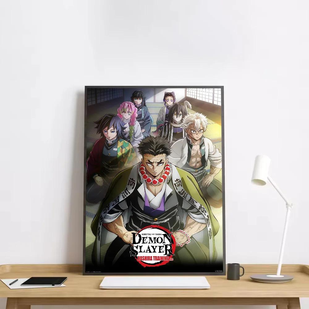 Anime Figurka Demon Slayer Plakát HD umění lepicí na zeď vodotěsný domov obývací pokoj ložnice bar estetická dekorace