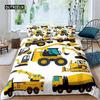 Duvet Cover Cartoon Excavator Tractor King Duvet Cover Cartoon Construction Truck Bedding Sets Vehicle for Children Room Decor