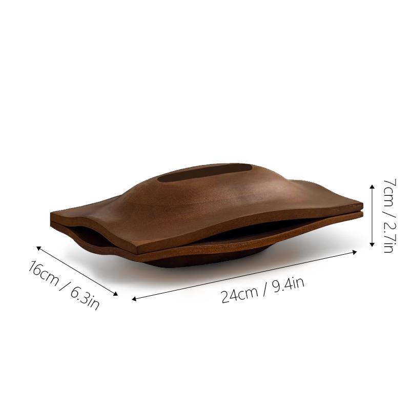 Solid Walnut Wood Tissue Box Cover Rectangular Napkin Holder with Magnetic Bottom Modern Luxury Facial Tissue Case for Office
