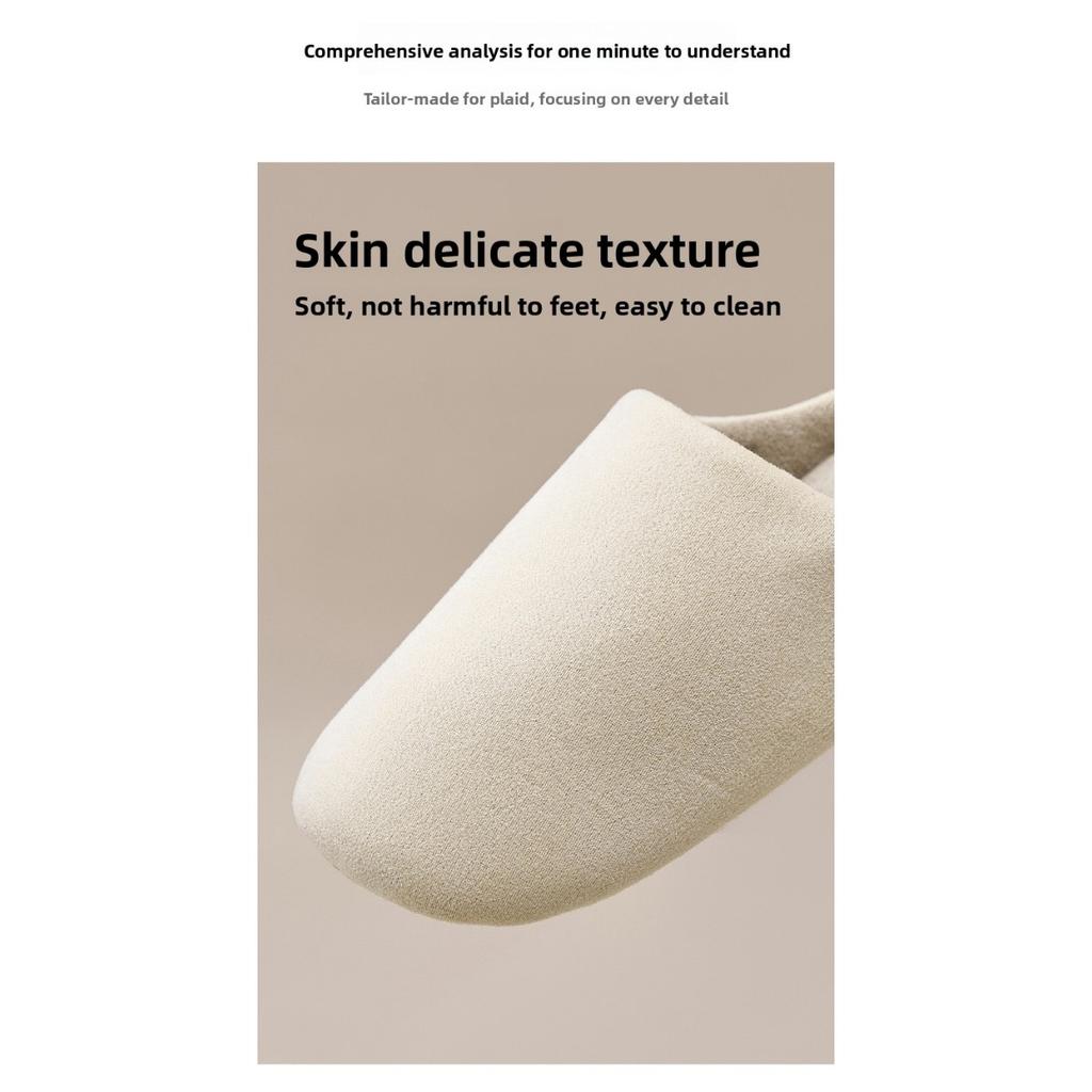 Japanese Style Silent Slippers for Women In Autumn and Winter, Soft Bottom Indoor Home Anti Slip Warm Bedroom Cotton Slippers for Men