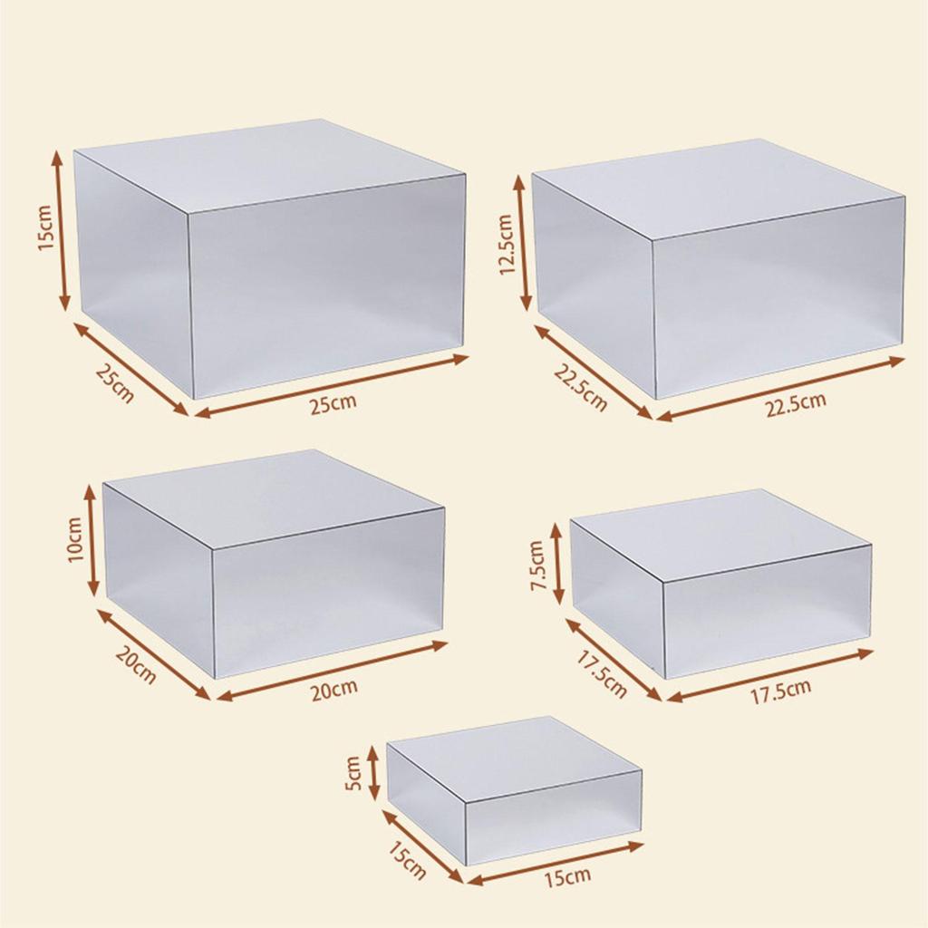 5pcs Acrylic Buffet Risers Wedding Mirror Multifunctional Parties Dessert Display Party Food Display Stand Cube Display Rack