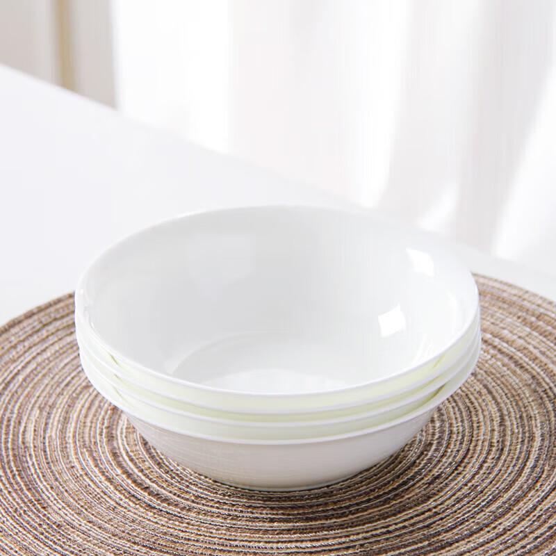 Lyruntu Pure White Bone China Conical Rice Bowl Set