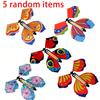 5 Pcs Magic Wind Up Flying Butterfly, Rubber Band Powered Magic Fairy Flying Toy, Great Surprise Gift ,Party Favor Random, Christmas Magic,