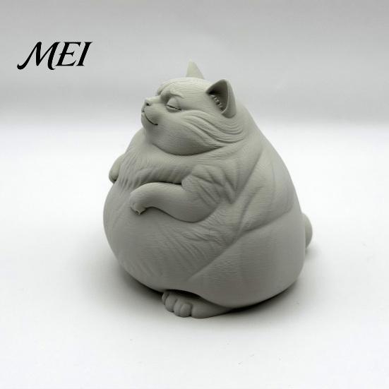 Creative DIY Painting Crafts Fat Cat Figurine, Cute Lazy Desk Car Decor with Solid Base, Minimalist Home Office Mini Calming Statue for Office,
