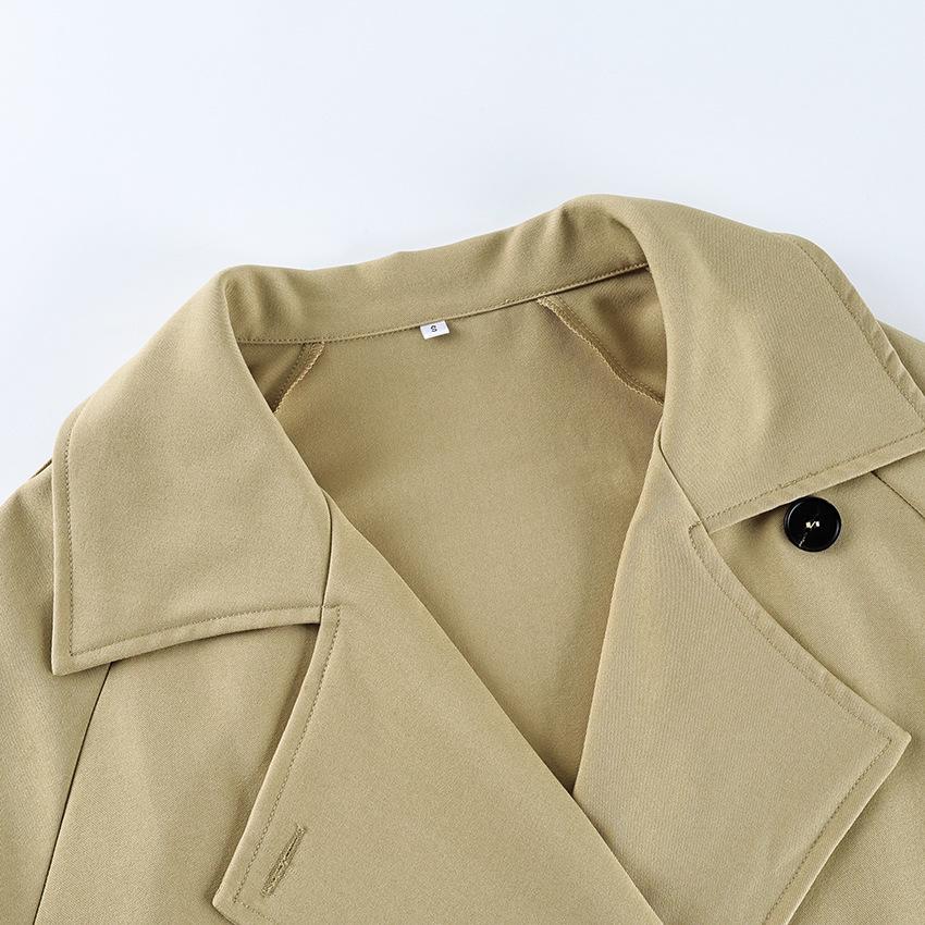 Autumn New Loose Lapel Waist Belt Trench Coat Women's Design Temperament Casual 2026 Cross-border Commuting