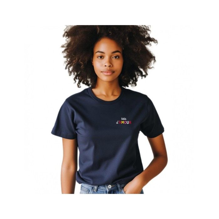 We Are Family - TSHIRT FEMME TATA D'AMOUR COLORÉE C?UR BLEU M
