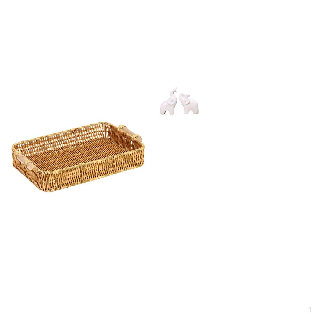 Woven Fruit Basket Elephant Sculptures Snack Serving Bowl Unique Tabletop Decoration Bread Plate
