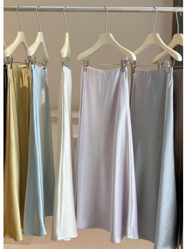 Schicker fließender Satin-Meerjungfrauenrock - Damen Frühling Schlankmachender Hüftbetonter Stil