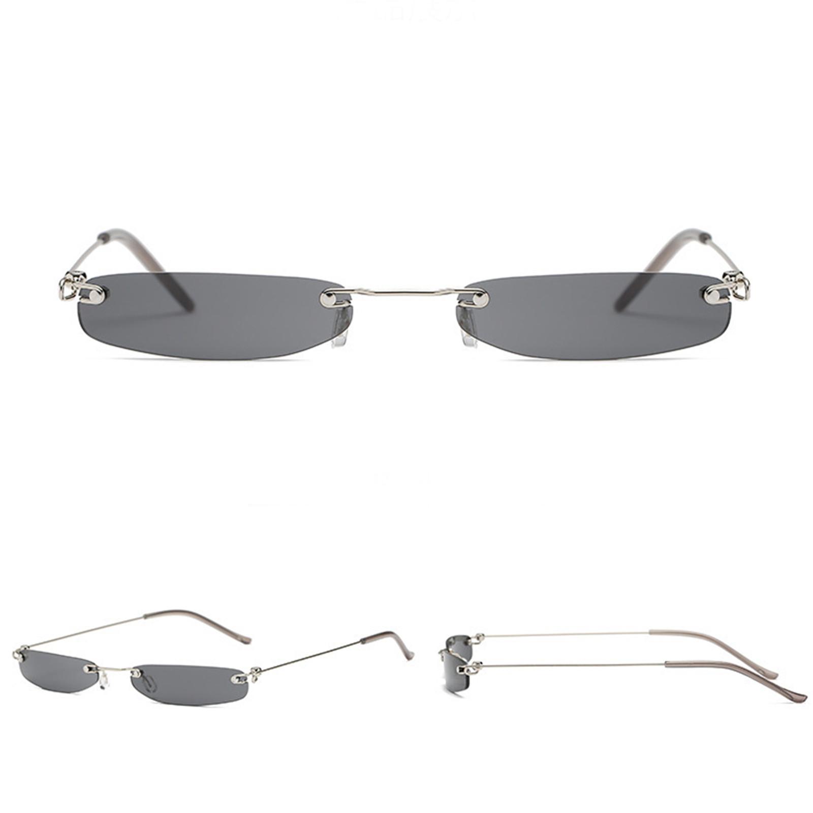 

Женские и мужские винтажные прозрачные солнцезащитные очки в маленькой оправе в стиле ретро, ​​модные очки One Size