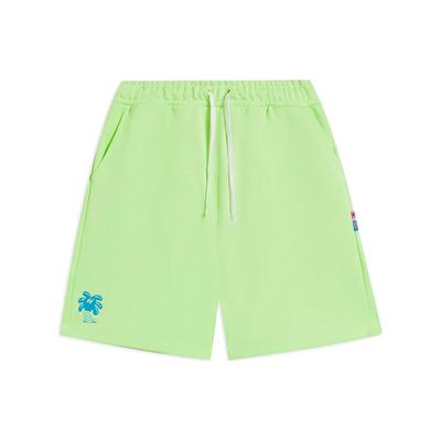 Li Ning Collaboration Loose Solid Color Casual Shorts Men Shorts Fluorescent-Ice-Yellow AKSSB47-3
