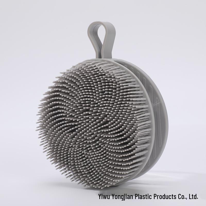 

Силиконовая двусторонняя отшелушивающая и грязескрабирующая мочалка для ванны - 2-в-1, портативный инструмент для снятия зуда, массажа и очищения в душе. Color Box Packaging