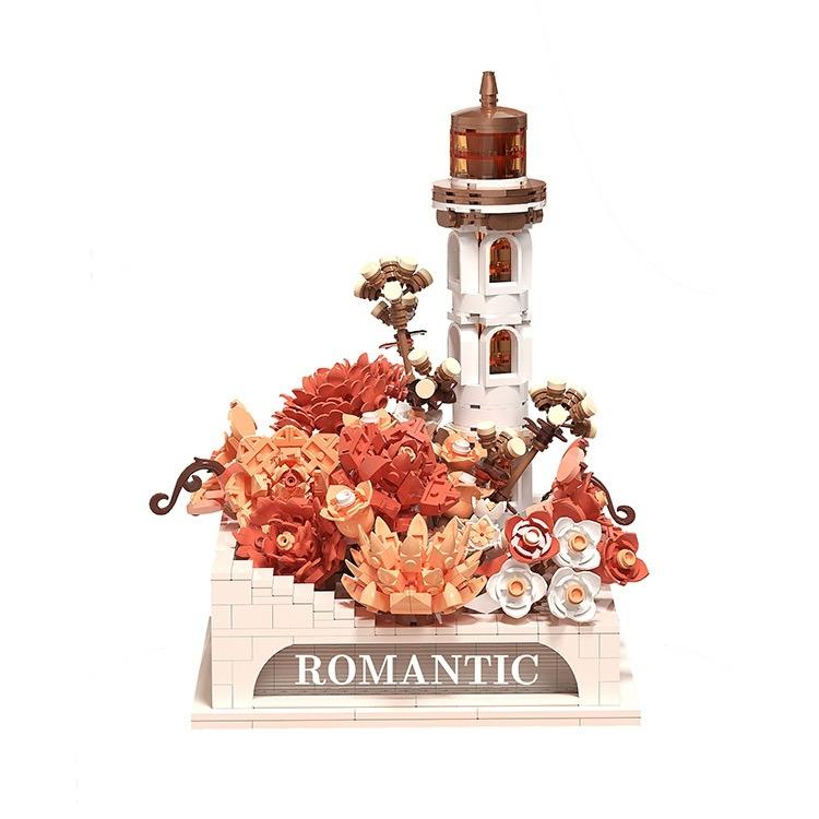 Piano Bricks Eternal Rose Block Lnstrument Flower Building Blocks Mini With Light Home Decor Christmas Gift Toys For Child Adult