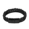Men Bracelet Rope Stainless Steel Magnetic Natural Stone Leather Beaded Braclet Volcanic Stone bracelet bangles Chain Gift