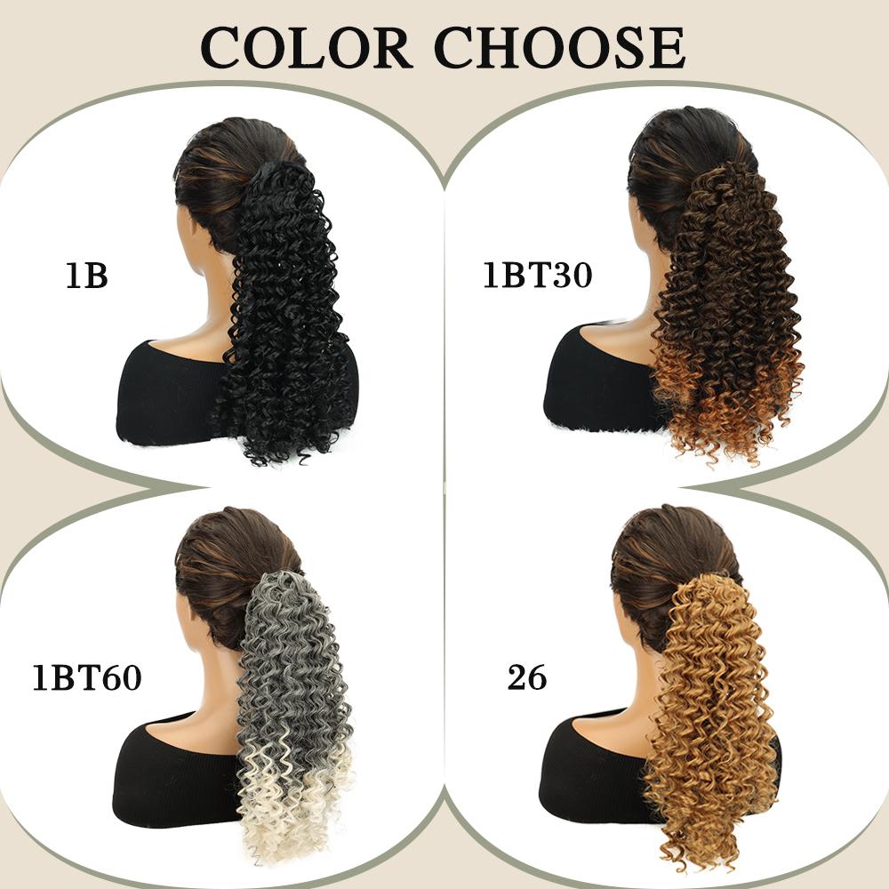 MERISIHAIR Synthetic Loose Long Curly Ponytail Wig High Temperature Fiber Extensions Easy To Wear Ponytail For Women Daily Wear